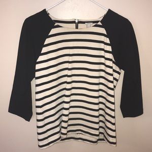 J. Crew stripped baseball style top